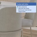 Ver imagem 4 de Kit de 6 Cadeiras de Aço Estofada Lucille Champanhe - Soft Palha