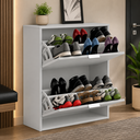 Ver imagem 1 de Sapateira Vertical 2 Portas Basculantes 12 Pares Organizador de Calçados Fechada Madeira MDP