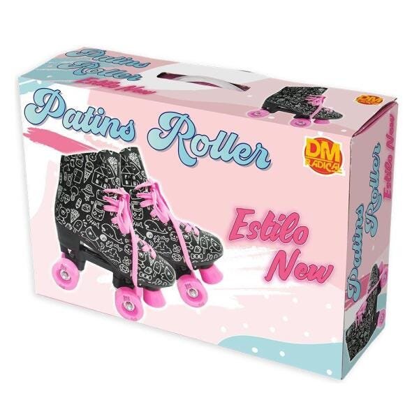 Patins Roller Estilo New Preto N. 34 Dm Toys - 3