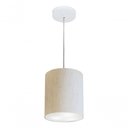 Ver imagem 4 de Lustre Pendente Cilíndrico Md-4012 Cúpula em Tecido 18x25cm Linho Bege - Bivolt
