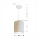 Ver imagem 3 de Lustre Pendente Cilíndrico Md-4012 Cúpula em Tecido 18x25cm Linho Bege - Bivolt