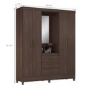 Ver imagem 4 de Guarda Roupa Casal Verona 4 Portas 3 Gavetas com Espelho MDP Cafe Touch Demóbile