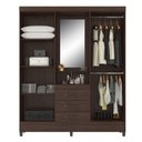 Ver imagem 2 de Guarda Roupa Casal Verona 4 Portas 3 Gavetas com Espelho MDP Cafe Touch Demóbile