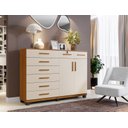 Ver imagem 1 de Comoda Triunfo 8 Gavetas 2 Portas cinamomo/off white Benetil