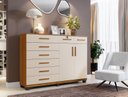 Ver imagem 1 de Comoda Triunfo 8 Gavetas 2 Portas cinamomo/off white Benetil