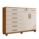 Ver imagem 2 de Comoda Triunfo 8 Gavetas 2 Portas cinamomo/off white Benetil