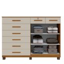 Ver imagem 3 de Comoda Triunfo 8 Gavetas 2 Portas cinamomo/off white Benetil