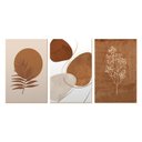 Ver imagem 1 de Trio de Quadros Bege Formas Boho Abstrato Ramos