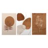 Trio de Quadros Bege Formas Boho Abstrato Ramos - 1