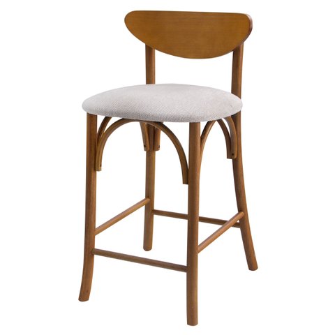 Banqueta Alta Madeira Balcao Cozinha Decorativa Anita - Mel