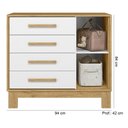 Ver imagem 3 de Quarto de Bebê com Roupeiro 4340 e Cômoda 4355 Qencanto Slim Qmovi Freijó Branco Acetinado