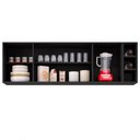 Ver imagem 3 de Armário Aéreo Nevada com Nicho 180cm 4 Portas Preto/cinza - Lumil Lumil Móveis