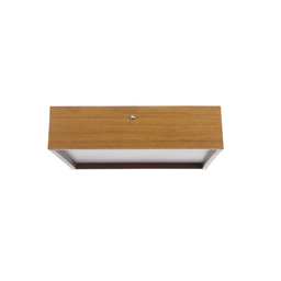 Plafon Madeira Wood Quadrado 25x25cm - 2 Luzes E27 - Freijó (claro) - 4