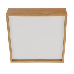 Plafon Madeira Wood Quadrado 25x25cm - 2 Luzes E27 - Freijó (claro) - 3