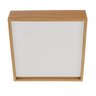 Plafon Madeira Wood Quadrado 25x25cm - 2 Luzes E27 - Freijó (claro) - 3