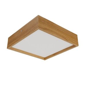 Plafon Madeira Wood Quadrado 25x25cm - 2 Luzes E27 - Freijó (claro)