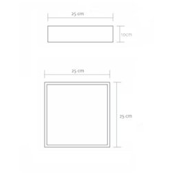 Plafon Madeira Wood Quadrado 25x25cm - 2 Luzes E27 - Freijó (claro) - 2