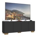 Ver imagem 1 de Rack para Tv até 50 Polegadas com 4 Portas Multimóveis Mp1072 Preto/natural