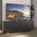 Ver imagem 2 de Rack para Tv até 50 Polegadas com 4 Portas Multimóveis Mp1072 Preto/natural