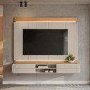 Ver imagem 1 de Painel para Tv até 75 Polegadas Zurique 2 Portas Tauari/off White Brilho - Linea Brasil