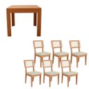 Ver imagem 1 de Mesa de Jantar Tampo Extensível C/ 6 Cadeiras Dream 100% Mdf Cor:freijó com Cesare Escuro