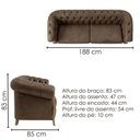 Ver imagem 3 de Sofá Living Capitone 2 Lugares Milano 188 cm Pes Madeira Courino Tcs 729 Moll