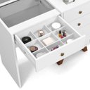 Ver imagem 3 de Penteadeira Camarim 5 Gavetas com Banqueta Luna Branco - Móveis Lupi