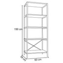 Ver imagem 4 de Estante Livreiro Multiuso Trento Estilo Industrial 150cm com 5 Prateleiras Demolição Preto - Desk De