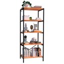 Ver imagem 1 de Estante Livreiro Multiuso Trento Estilo Industrial 150cm com 5 Prateleiras Demolição Preto - Desk De