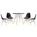 Ver imagem 1 de KIT - Mesa redonda Eames 80 cm preto + 4 cadeiras Eiffel DSW Preto