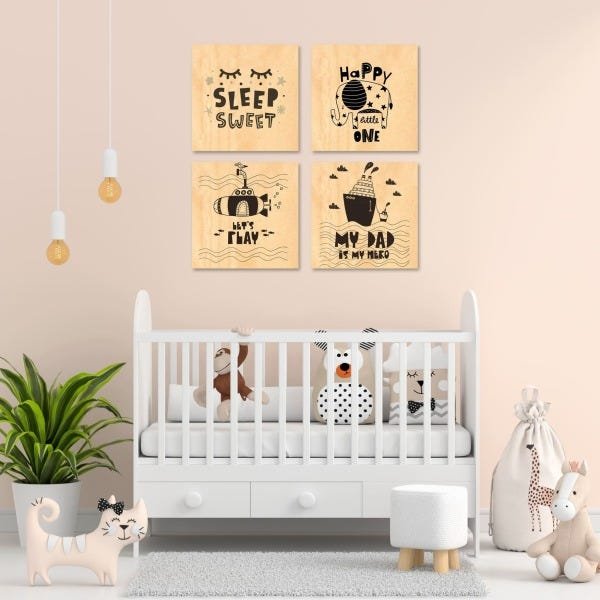 Kit 4 Quadros 20x20 Kids - 1