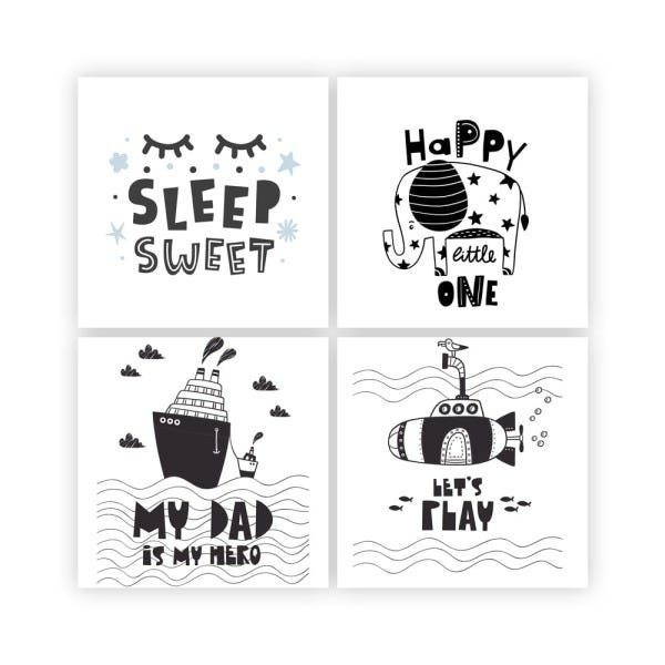 Kit 4 Quadros 20x20 Kids - 2