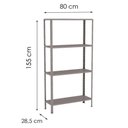 Ver imagem 2 de Estante Aço 4 Prateleiras Eaf006 Cinza