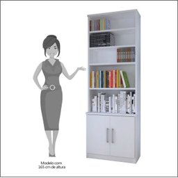 Estante Livreiro Multiuso 2 Portas 4 Prateleiras Legend F04 Branco - Mpozenato - 4