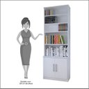 Ver imagem 4 de Estante Livreiro Multiuso 2 Portas 4 Prateleiras Legend F04 Branco - Mpozenato