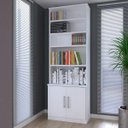 Ver imagem 2 de Estante Livreiro Multiuso 2 Portas 4 Prateleiras Legend F04 Branco - Mpozenato
