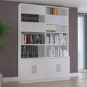 Ver imagem 2 de Estante Livreiro Multiuso 4 Portas 10 Prateleiras Legend F04 Branco - Mpozenato