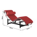 Ver imagem 2 de Chaise Lc-4 Cromada em Couro Natural Vermelho