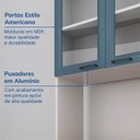 Ver imagem 6 de Cozinha Compacta Planejada 6 Peças 2 Paneleiros 2 Aéreos 2 Balcões Soho CabeCasa MadeiraOriginals Azul/Branco