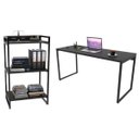Ver imagem 1 de Conjunto Escritório Estilo Industrial Mesa 150cm e Estante 60cm 3 Prateleiras Prisma C08 Preto