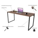 Ver imagem 2 de Conjunto Escritório Estilo Industrial Mesa 150cm e Estante 60cm 3 Prateleiras Prisma C08 Nogal