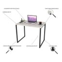 Ver imagem 2 de Conjunto Escritório Estilo Industrial Mesa 90cm e Estante 60cm 3 Prateleiras Prisma C08 Snow
