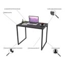 Ver imagem 2 de Conjunto Escritório Estilo Industrial Mesa 90cm e Estante 60cm 3 Prateleiras Prisma C08 Preto Onix