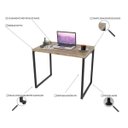 Ver imagem 2 de Conjunto Escritório Estilo Industrial Mesa 90cm e Estante 60cm 3 Prateleiras Prisma C08 Carvalho