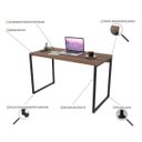 Ver imagem 4 de Conjunto Escritório Estilo Industrial Mesa 120cm e Estante 60cm 3 Prateleiras Prisma C08 Nogal -