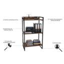 Ver imagem 5 de Conjunto Escritório Estilo Industrial Mesa 120cm e Estante 60cm 3 Prateleiras Prisma C08 Nogal -