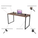 Ver imagem 2 de Conjunto Escritório Estilo Industrial Mesa 135cm e Estante 60cm 3 Prateleiras Prisma C08 Nogal -
