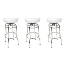 Ver imagem 1 de Kit 3 Unidades Banqueta Altura 65cm Bar Giratória Cromada assento branco Poltronas do Sul Banqueta B
