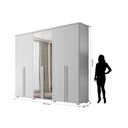 Ver imagem 2 de Roupeiro/armário/guarda Roupas/organizador Estela 6 Portas com Puxadores em Mdf com Espelhos Nas por