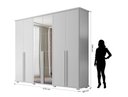 Ver imagem 2 de Roupeiro/armário/guarda Roupas/organizador Estela 6 Portas com Puxadores em Mdf com Espelhos Nas por